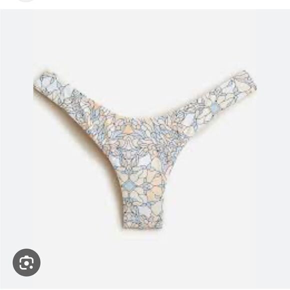 J Crew Active Curved Waist Cheeky Bikini Bottom Printed Kaleidoscope Blue - S - Picture 1 of 10